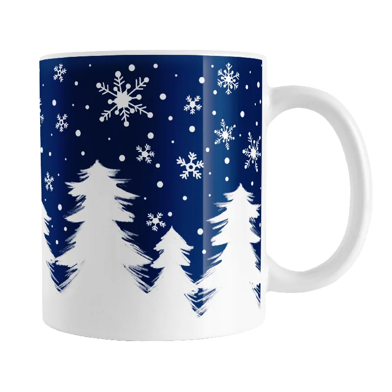 cute tea cups for gifts -Winter Night Snow Mug