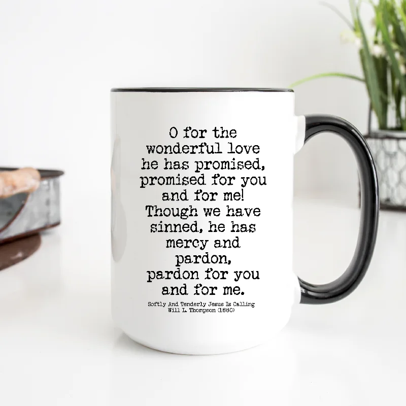 cute personalized coffee cups -Wonderful Love Hymn - 15 oz. Christian Mug