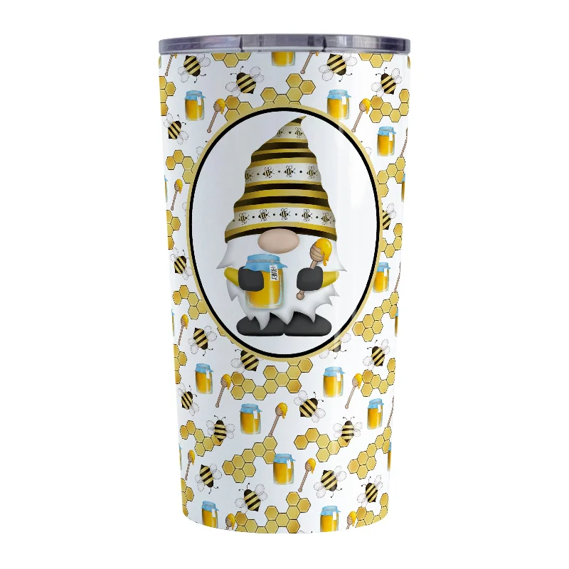 coffee mugs for tea lovers -Yellow Gnome Honey Jar Bee Tumbler Cup