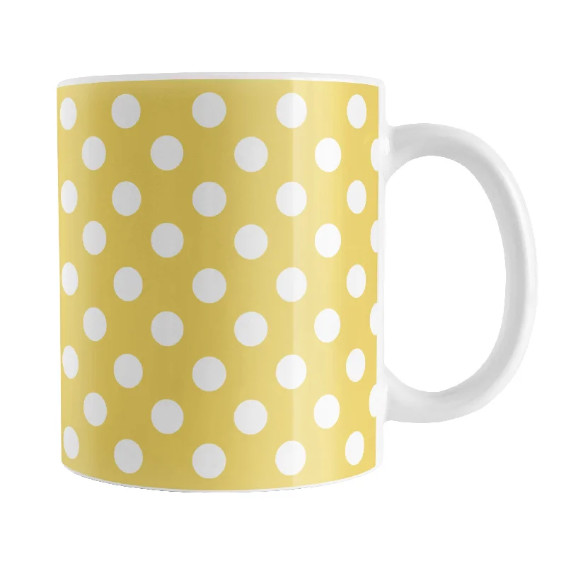 personalized glass coffee cups -Yellow Polka Dot Mug