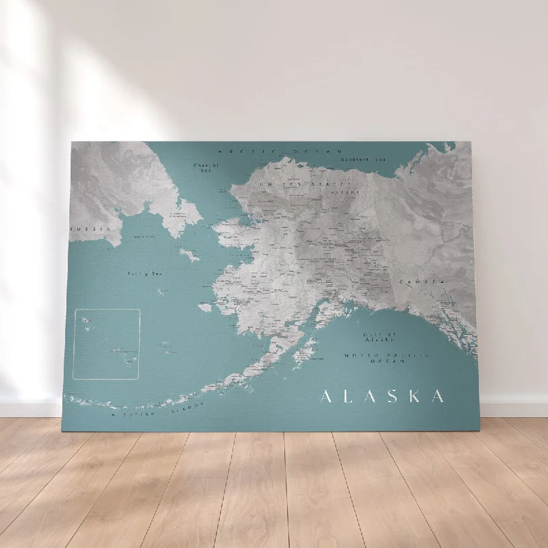 decorative animal paintings-Alaska Map