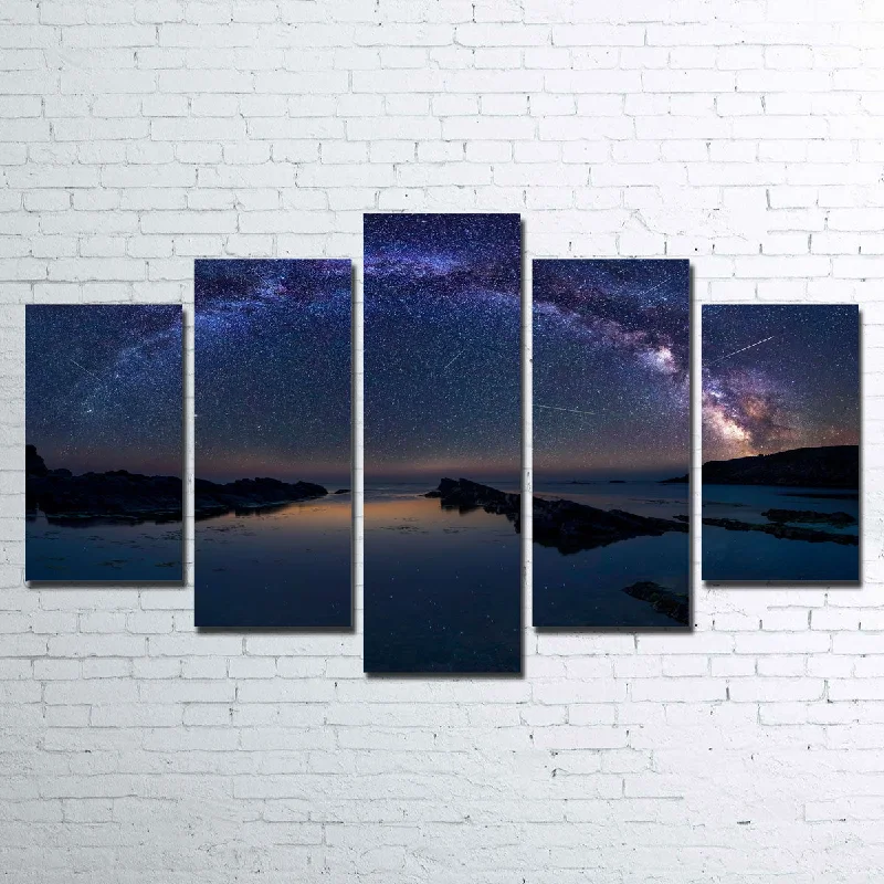 modern art canvas decorative paintings-Arched Galaxy Canvas Set