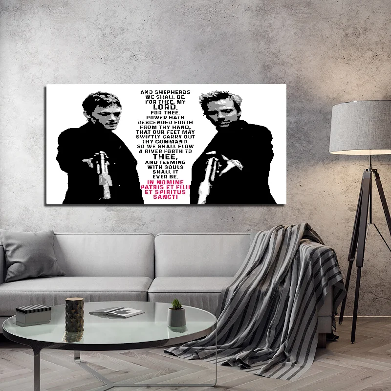 black and white abstract decorative paintings-Boondock Saints Panoramic