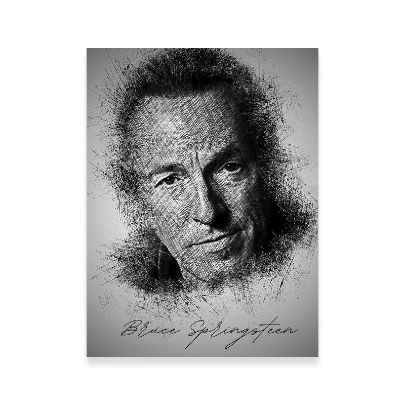 botanical art decorative paintings-Bruce Springsteen Sketch