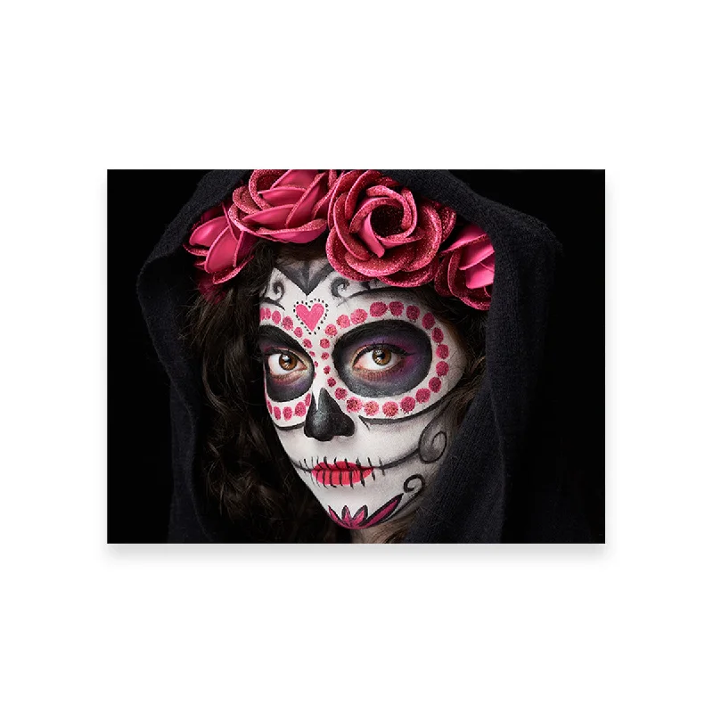 decorative geometric wall art-Catrina Skull Look