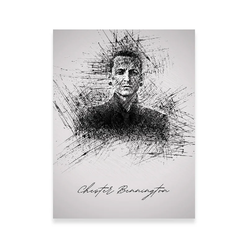 zen decorative paintings-Chester Bennington Sketch