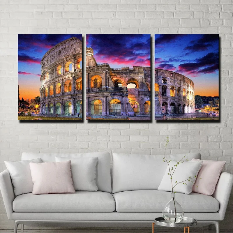 pastel abstract decorative paintings-Colosseum Canvas Set