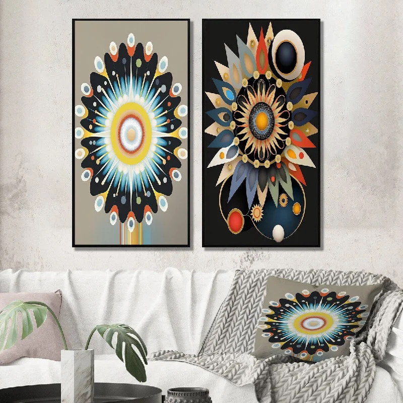 beautiful decorative wall paintings-Designart "Occult Effervescence Of Spirit II" Modern Geometric Framed Wall Art For Bedroom Gallery Set For Office Decor