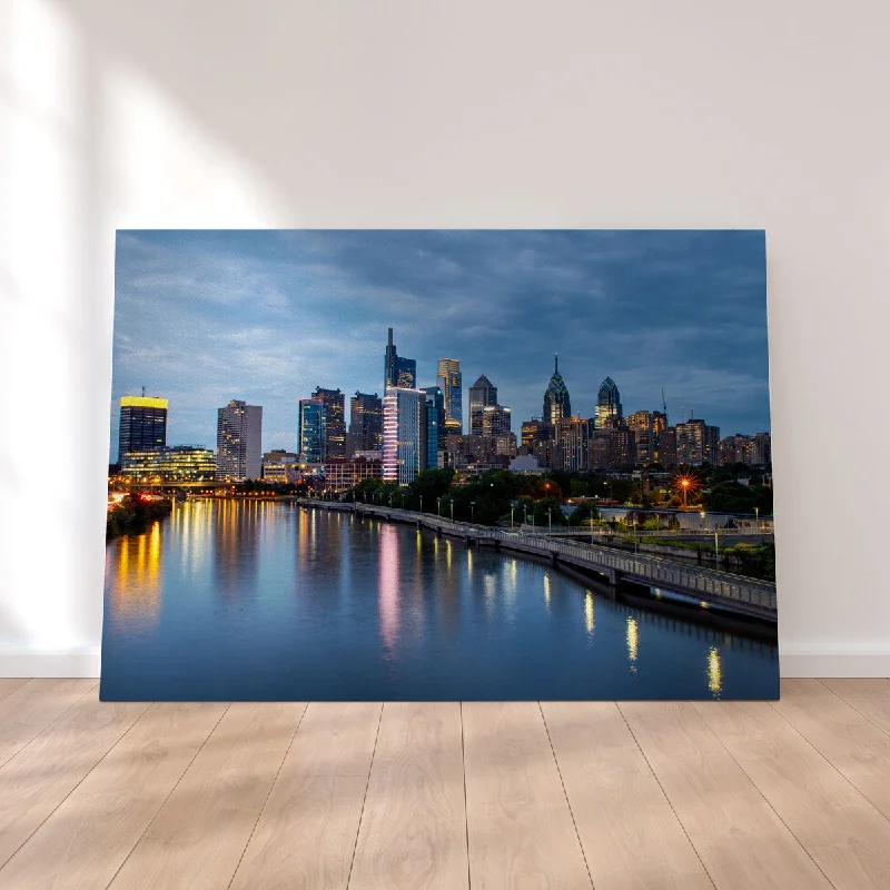 decorative surrealistic paintings-Dusk in Philadelphia Canvas Set