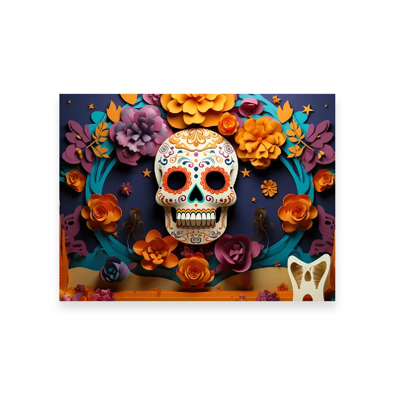 scenic decorative wall paintings-Festive Dia de los Muertos