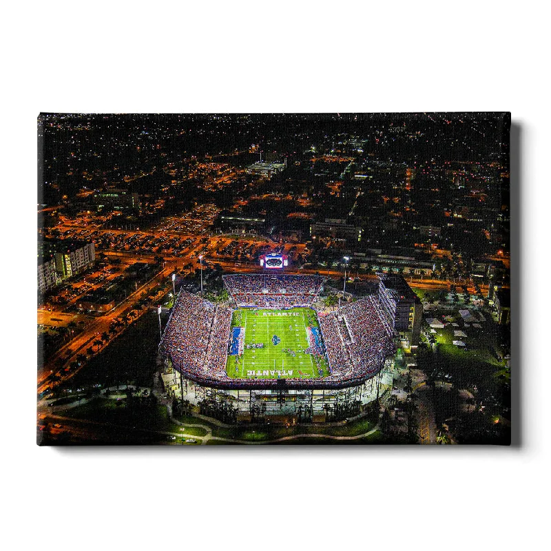 large black and white decorative paintings-Florida Atlantic Owls - FAU Stadium Aerial