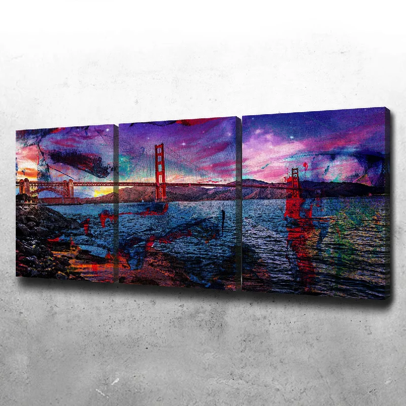 decorative monochrome paintings-Golden Gate Canvas Set