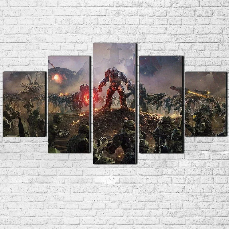 modern tropical decorative paintings-Halo Wars Two 5 Piece Canvas