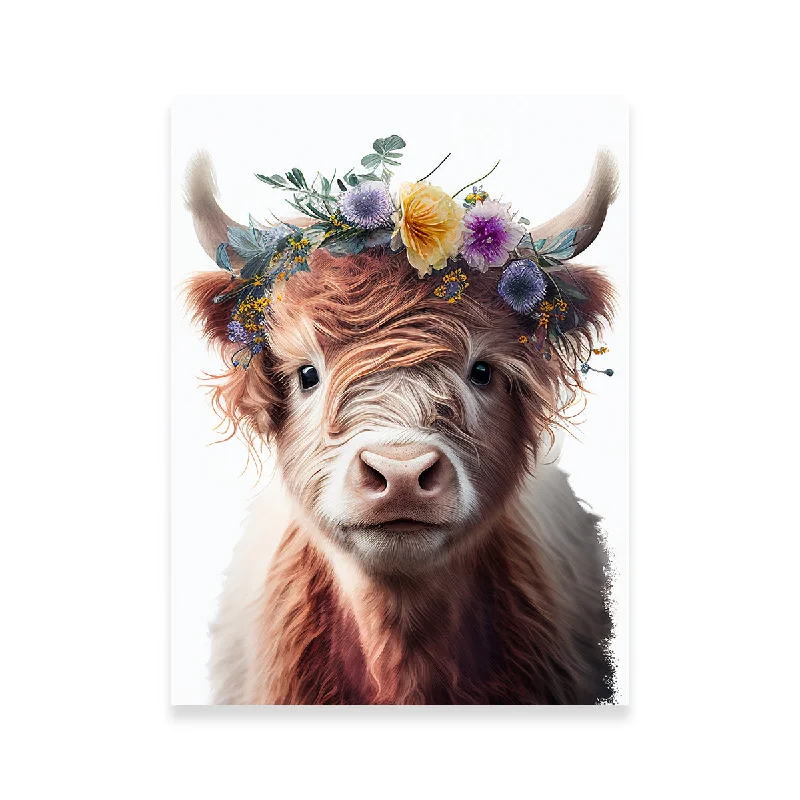 decorative artistic paintings-Highland Cow Portrait