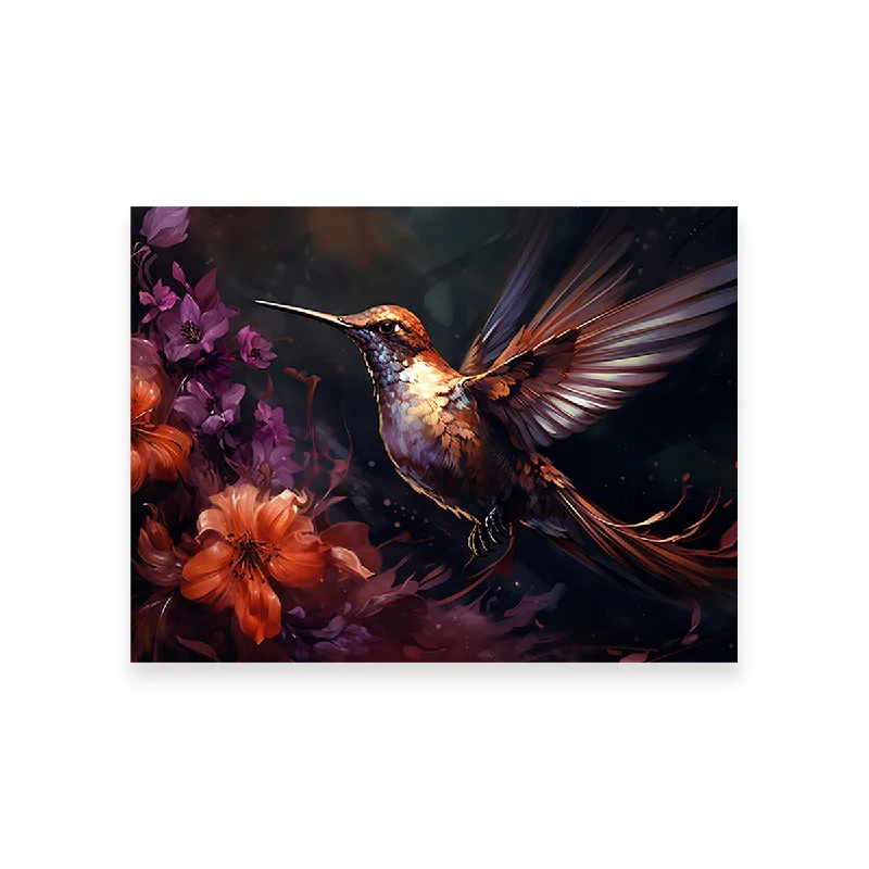 contemporary wall decorative paintings-Hummingbird Painting