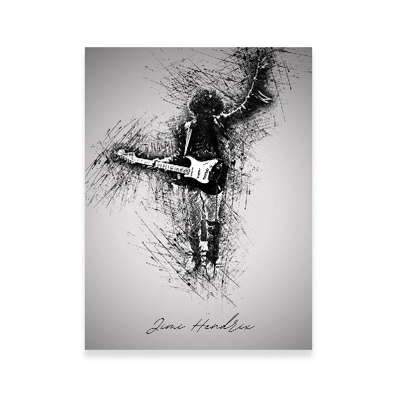 playful decorative wall paintings-Jimi Hendrix Iconic