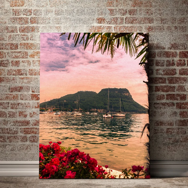 large geometric decorative canvas paintings-Lake Garda