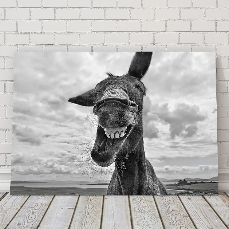 decorative painting for bedroom wall-Laughing Donkey