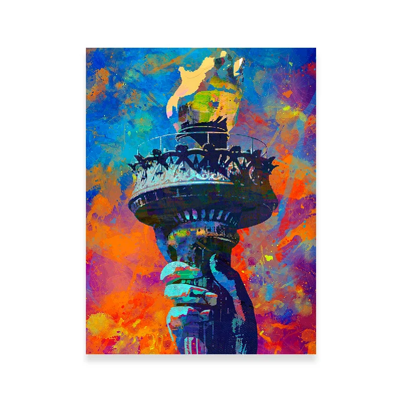 decorative textured paintings-Liberty Torch