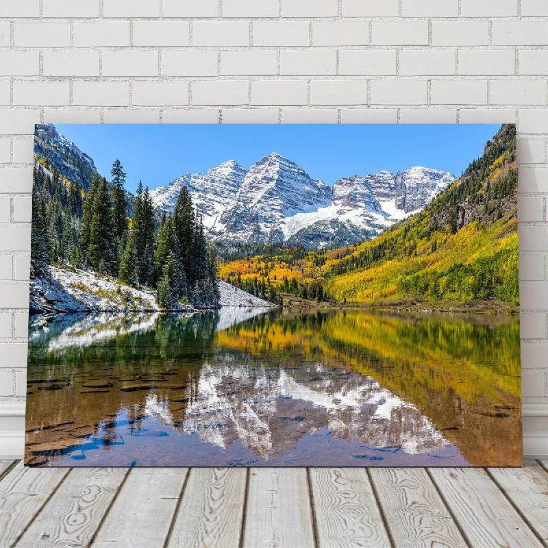 colorful abstract wall paintings-Maroon Bells Snow Coated