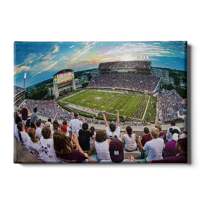 traditional decorative paintings-Mississippi State Bulldogs - Fisheye View