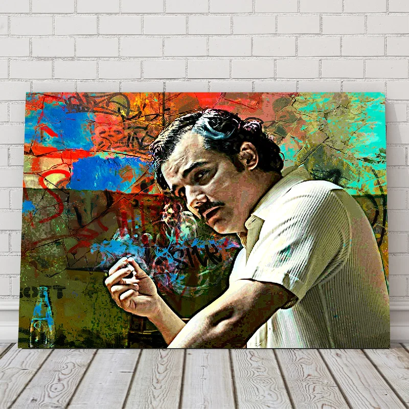 minimalist wall decorative paintings-Narcos Escobar Canvas Set