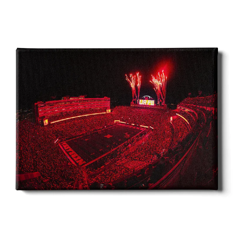 decorative prints and paintings-Nebraska Cornhuskers - Nebraska Red Lights