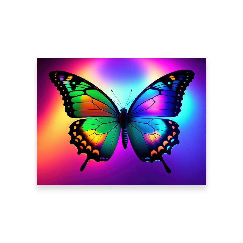 geometric floral decorative paintings-Neon Butterfly