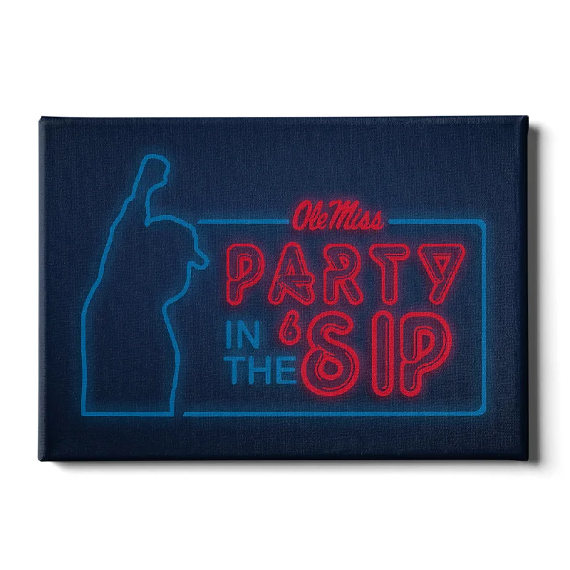 hand-crafted decorative paintings-Ole Miss Rebels - Neon Party in the SIP