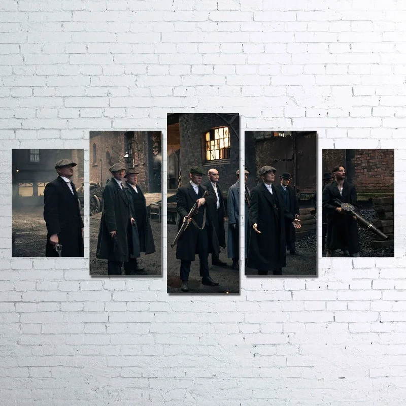 large floral canvas decorative paintings-Peaky Blinders V2 5 Piece Canvas Set