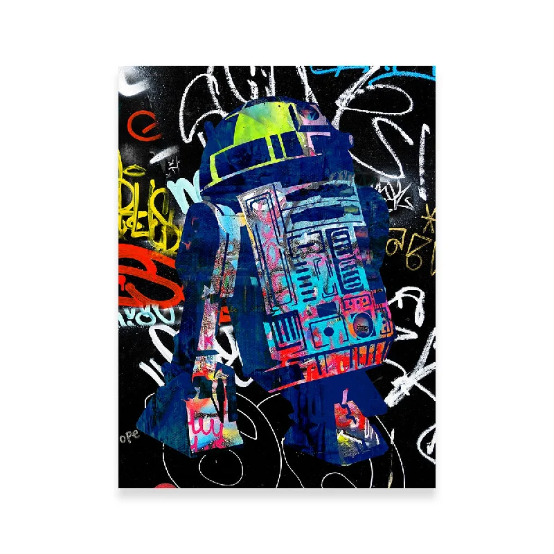 contemporary art decorative paintings-R2D2 Graffiti