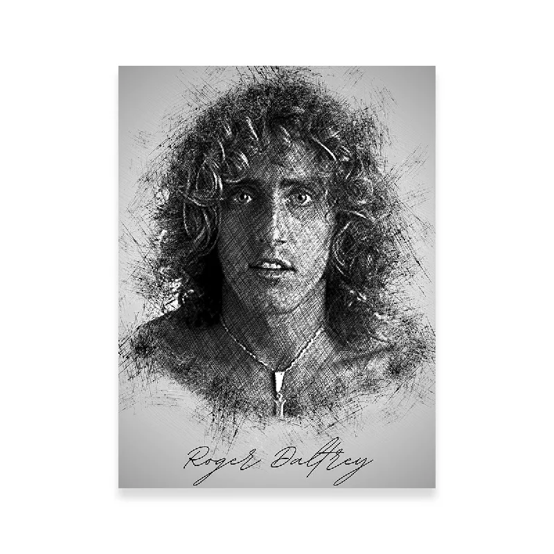 abstract geometric wall art paintings-Roger Daltrey Sketch