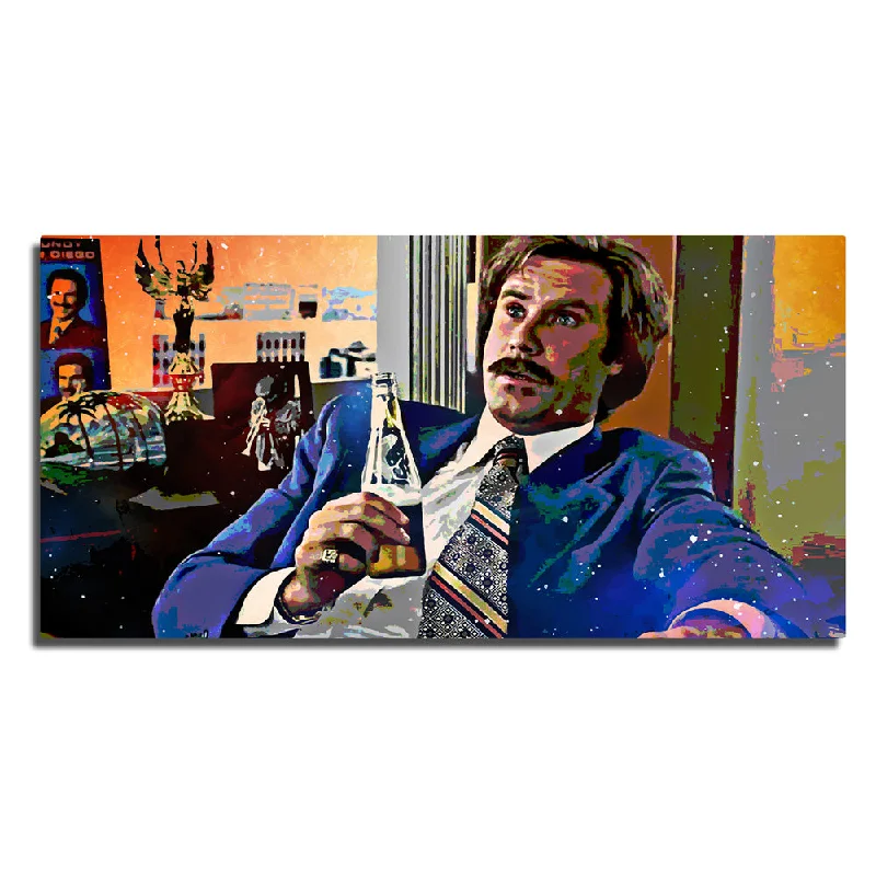 decorative portrait paintings-Ron Burgundy Panoramic