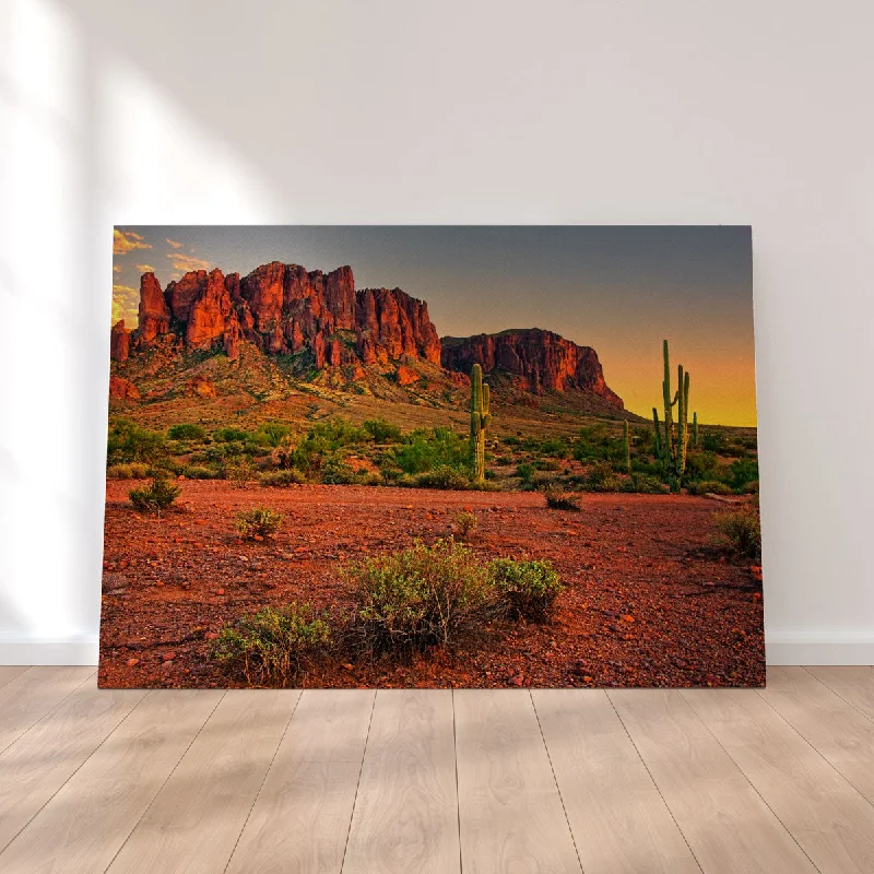 contemporary decorative paintings-Superstition Mountains Sunset