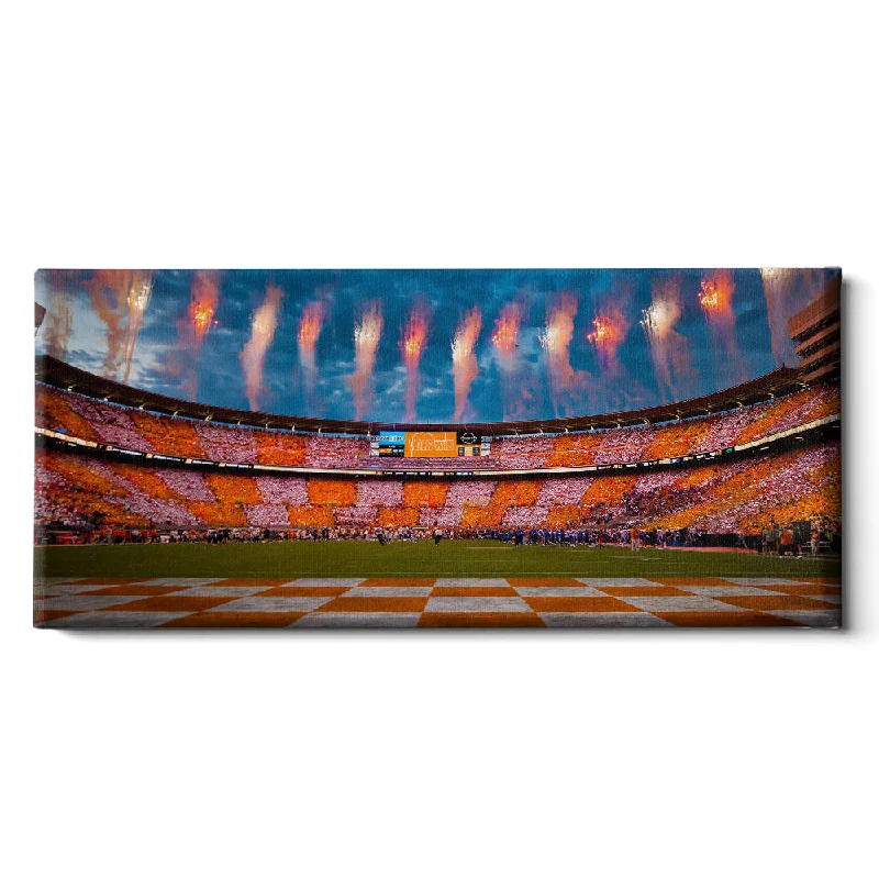 affordable decorative wall art paintings-Tennessee Volunteers - Vols Win Checker Neyland Panoramic