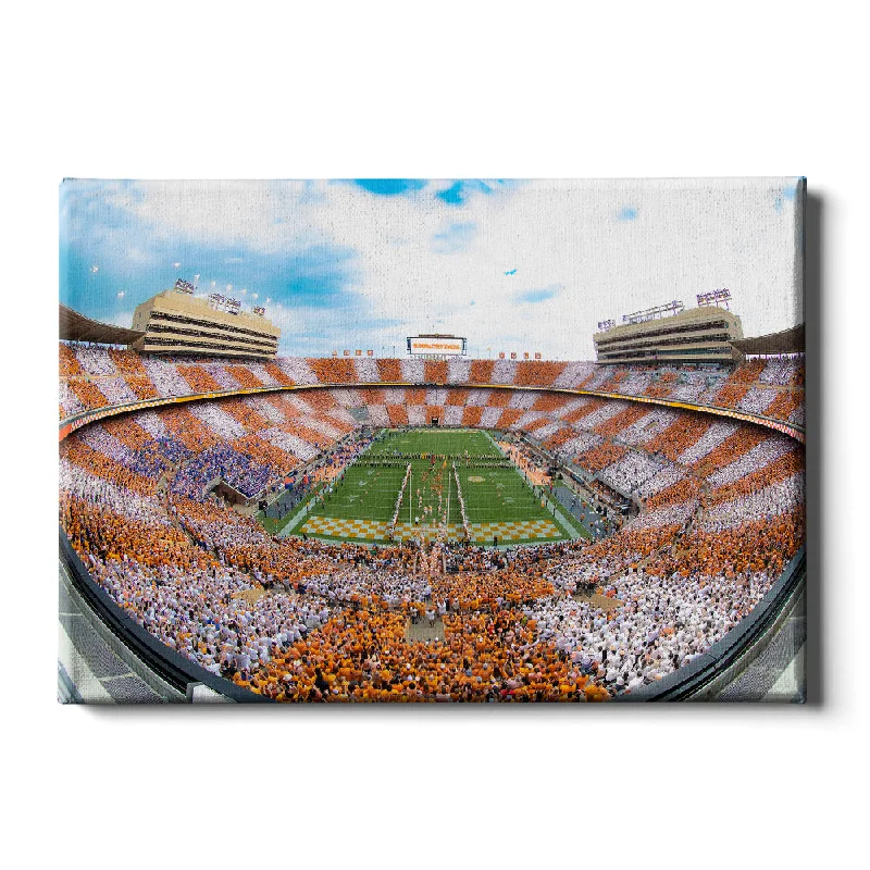 decorative mirror paintings-Tennessee Volunteers - It's Football Time in Tennessee Checkerboard Neyland Fisheye