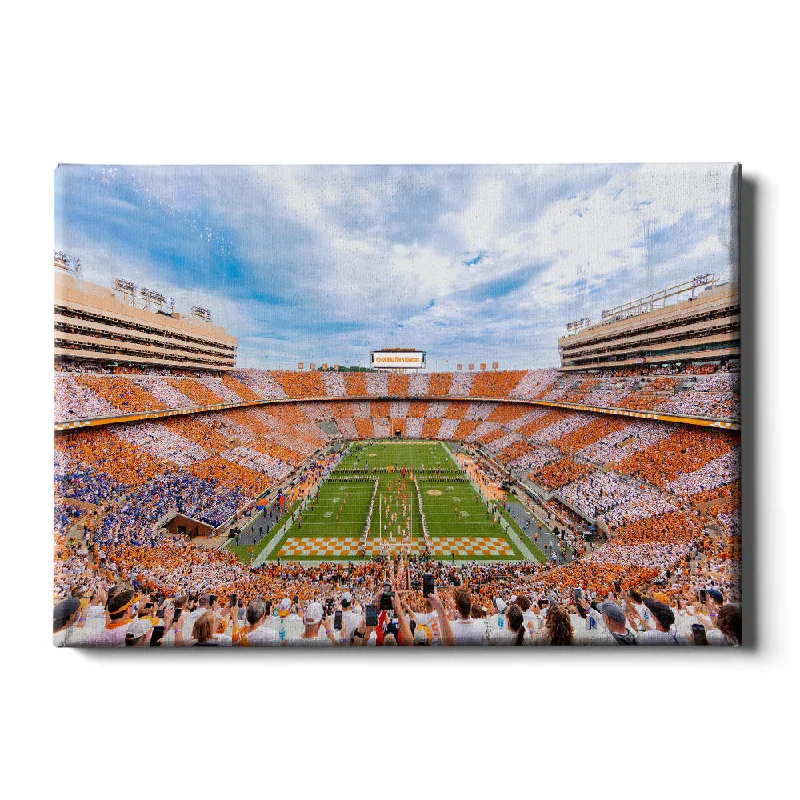 modern abstract decorative paintings-Tennessee Volunteers - It's Football Time in Tennessee Checkerboard Neyland