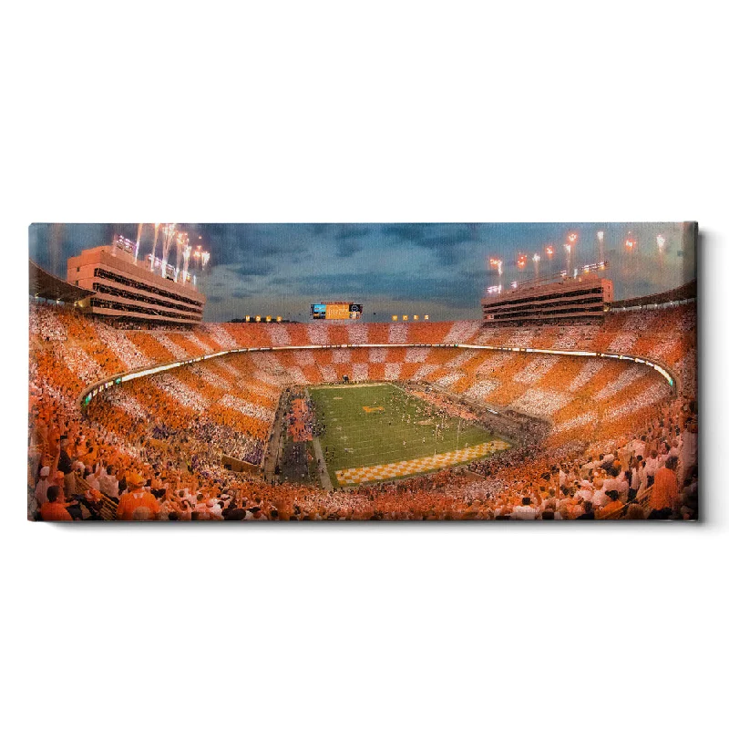 framed decorative abstract paintings-Tennessee Volunteers - Vols Beat the Gators Checker Neyland Panoramic