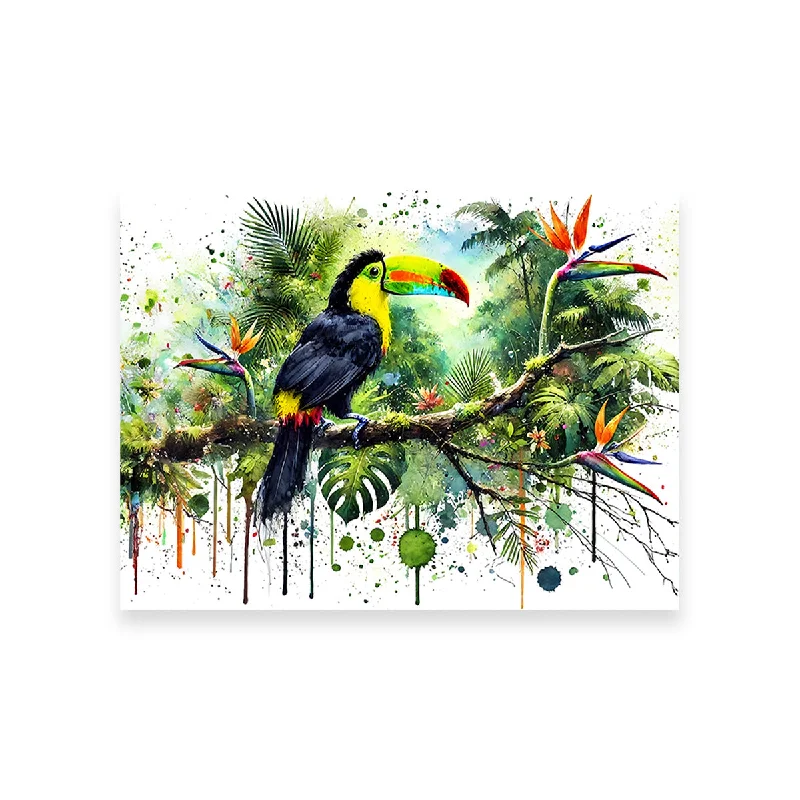 painted animal decorative paintings-Toucan Watercolor V2