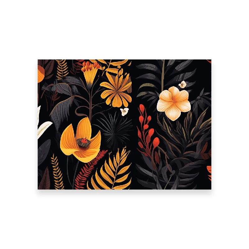 decorative paintings for entryway-Vintage Flowers and leaves