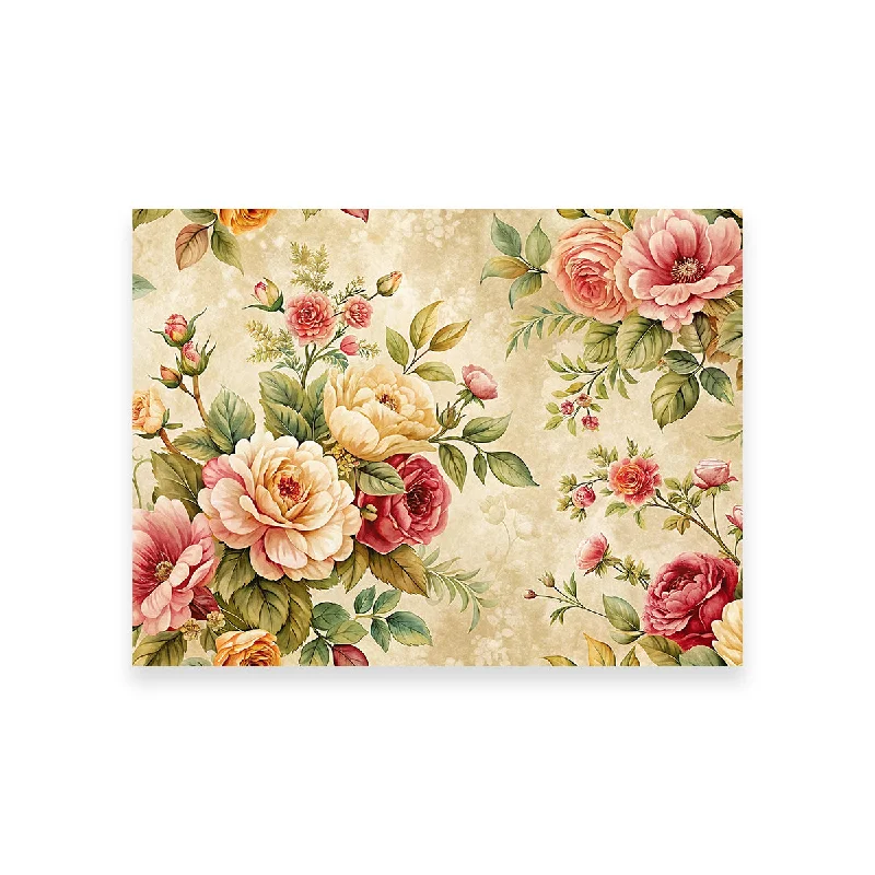 decorative prints and paintings-Vintage Flowers Background