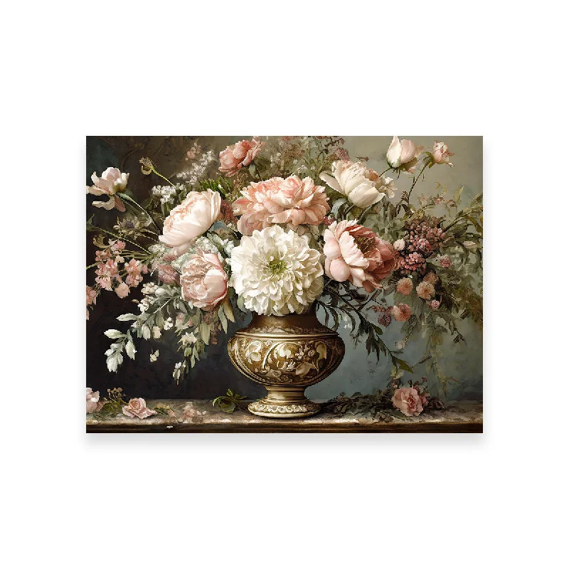 decorative portrait paintings-Vintage Flowers in Old Vase