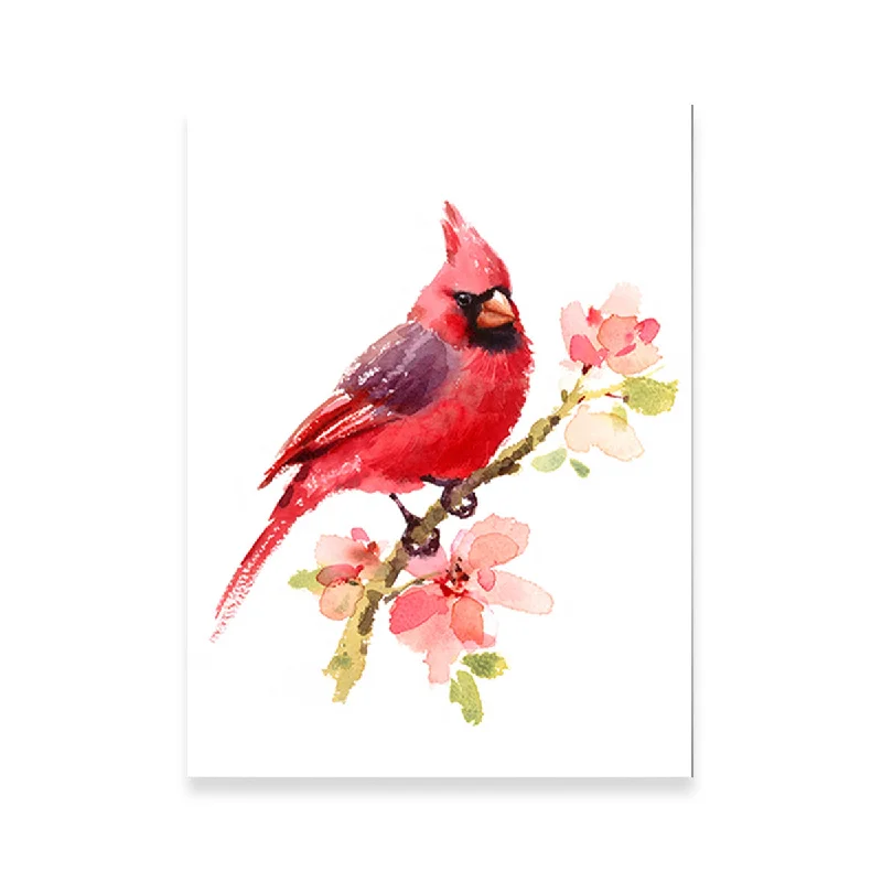 classic landscape decorative paintings-Watercolor Cardinal