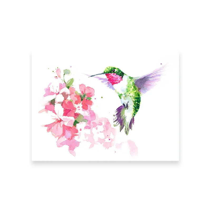 modern canvas wall decorative paintings-Watercolor Hummingbird