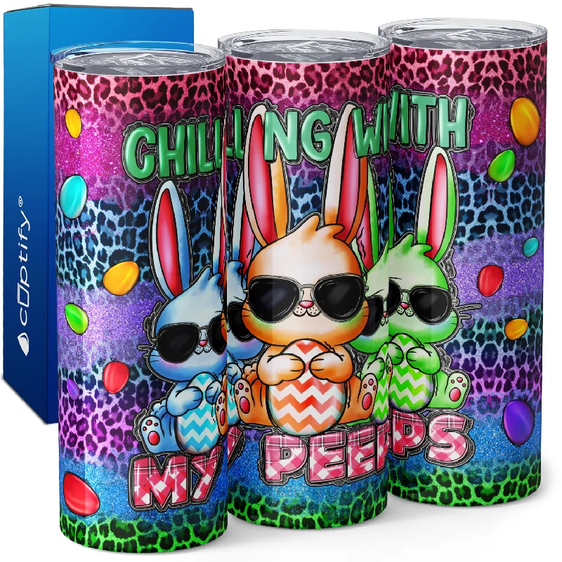 luxury coffee cups for gifts -Chilling with My Peeps 20oz Skinny Tumbler