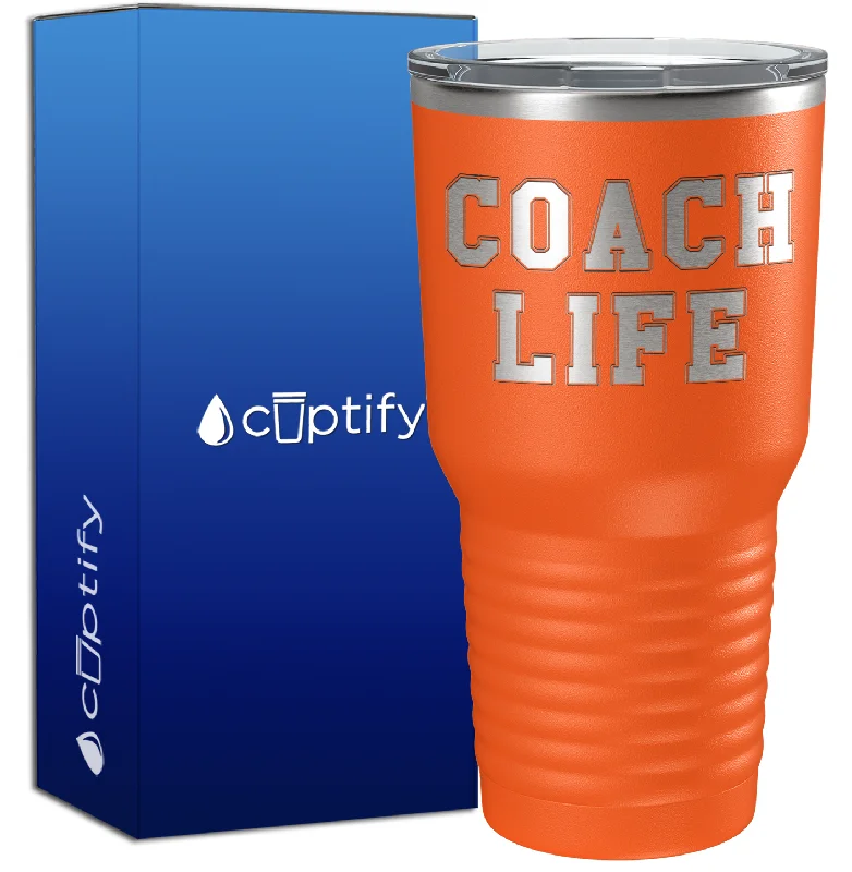 coffee mugs with funny sayings -Coach Life 30oz Coach Tumbler