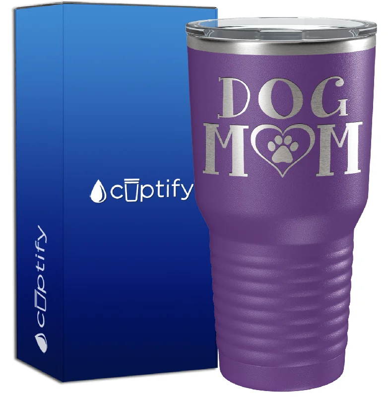 insulated ceramic coffee mugs -Dog Mom Heart 30oz Mom Tumbler