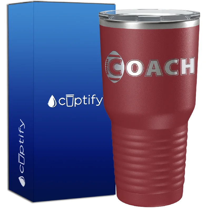 best custom coffee cups with quotes -Football Coach 30oz Coach Tumbler