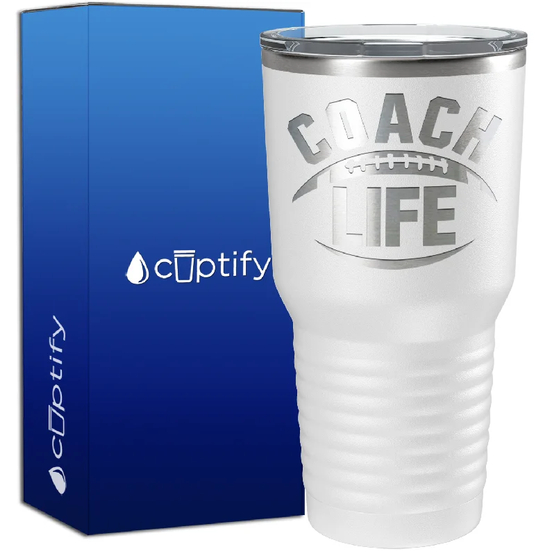 best insulated coffee tumblers -Football Coach Life 30oz Coach Tumbler