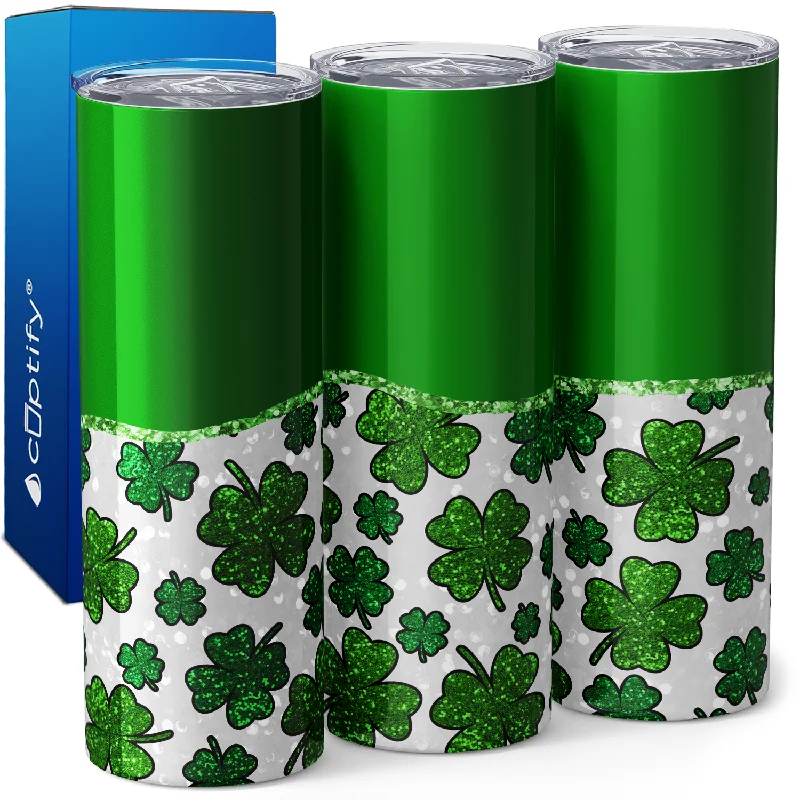 designer coffee cups -Four Leaf Clovers 20oz Skinny Tumbler